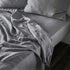 Slate Euro Linen Fitted Sheet and Linen Flat Sheet Set