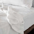 White Euro Linen Fitted Sheet and Linen Flat Sheet Set
