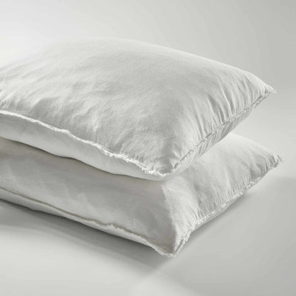 White Euro Linen Pillow Case Set