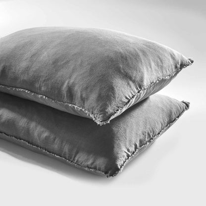 Slate Euro linen pillow cases
