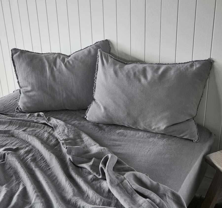 Slate Euro Linen Pillow Case Set
