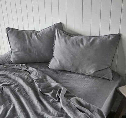 Slate Euro Linen Pillow Case Set