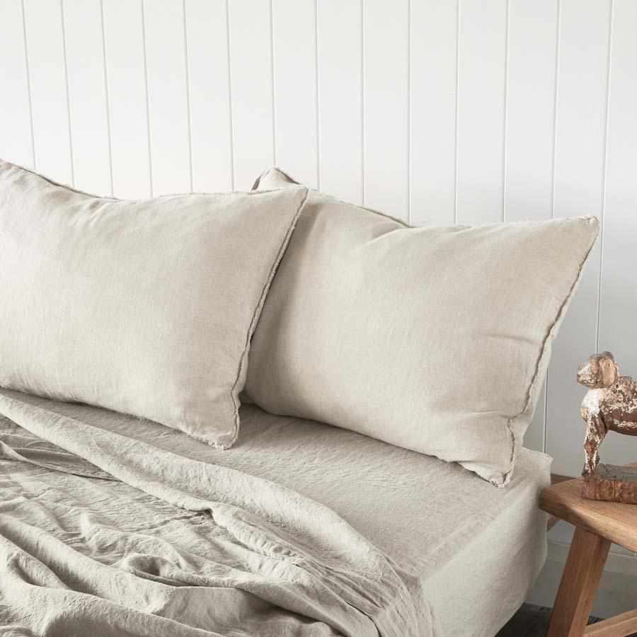 Natural Euro Linen Pillow Case Set