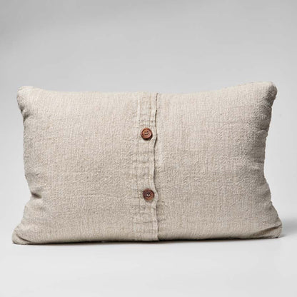 Eadie Lifestyle Mayla hand woven linen cotton cushion with button closure on the reverse side