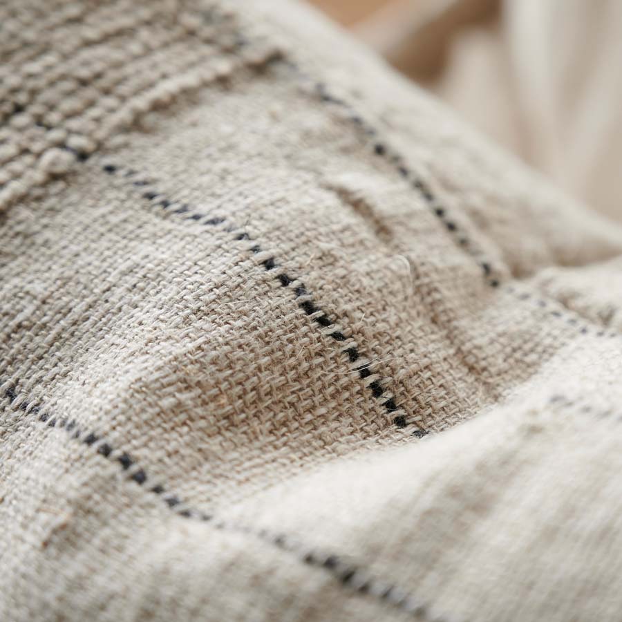Eadie Lifestyle Mayla hand woven linen cotton cushion with button closure on the reverse side
