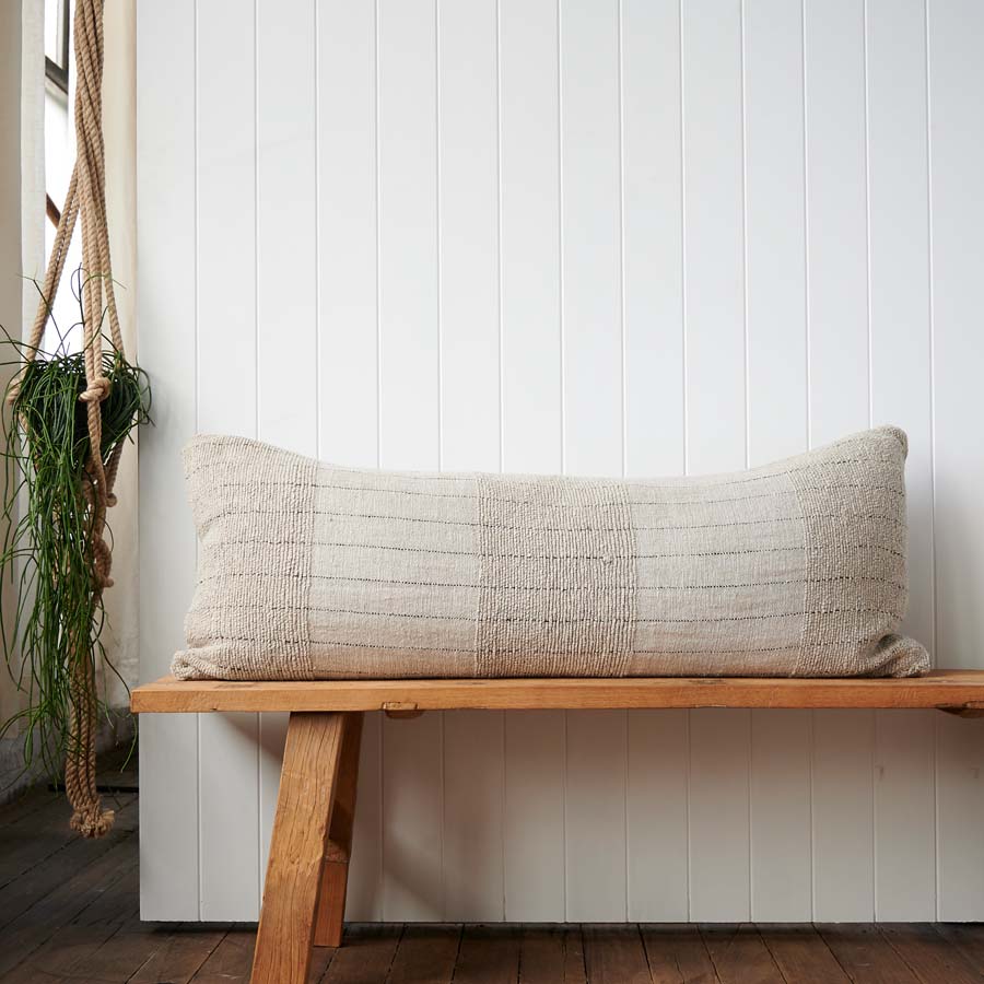 Eadie Lifestyle Mayla hand woven linen cotton cushion with button closure on the reverse side