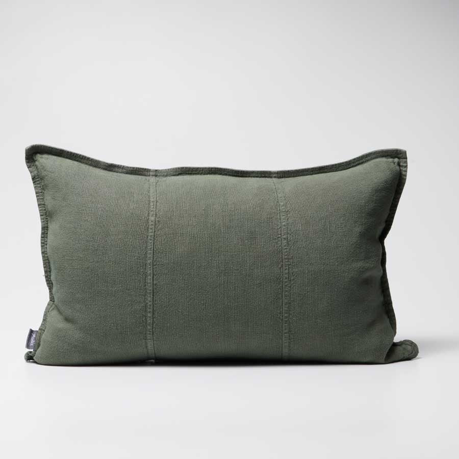 Luca Linen Cushion in Khaki crafted from 100% pre washed linen