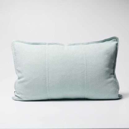 Luca Linen Cushion in sea mist crafted from 100% pre washed linen