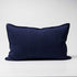 Luca Linen Cushion in navy crafted from 100% pre washed linen