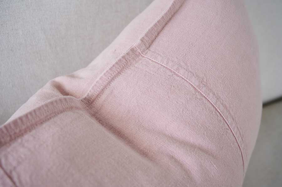 Luca Linen Cushion in musk crafted from 100% pre washed linen