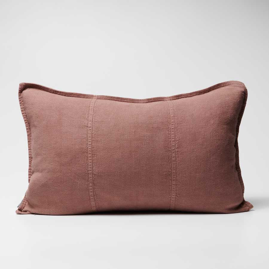 uca Linen Cushion in Desert Rose colour crafted from 100% pre washed linen