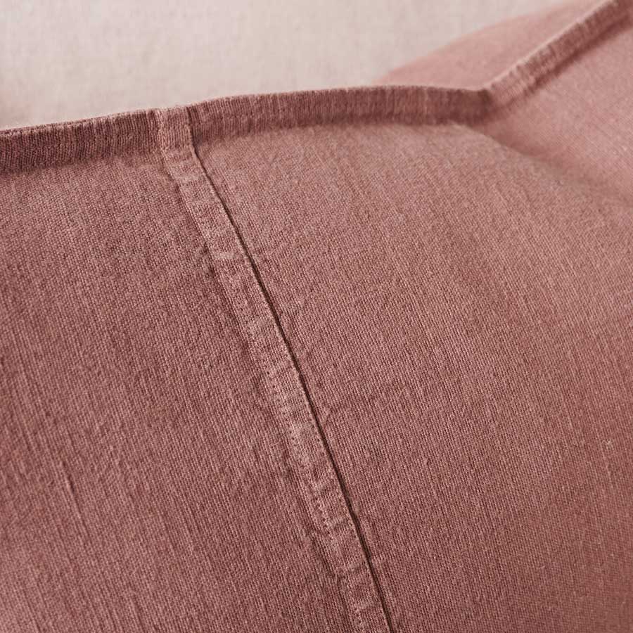 uca Linen Cushion in Desert Rose colour crafted from 100% pre washed linen
