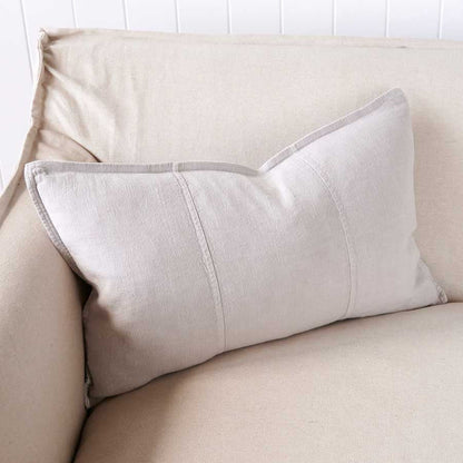 Luca Linen Cushion in silver grey crafted from 100% pre washed linen