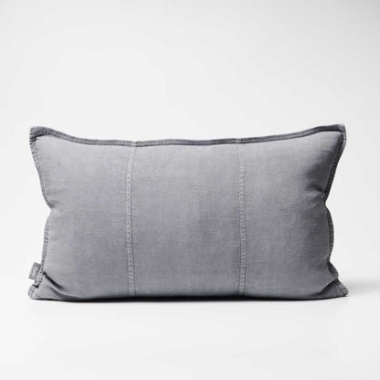 Luca Linen Cushion in slate crafted from 100% pre washed linen