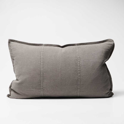 Luca Linen Cushion in Coal colour crafted from 100% pre washed linen
