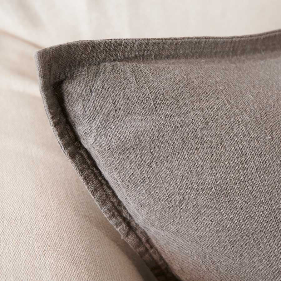 Luca Linen Cushion in Coal colour crafted from 100% pre washed linen