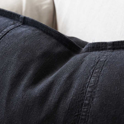 Luca Linen Cushion in Black colour crafted from 100% pre washed linen