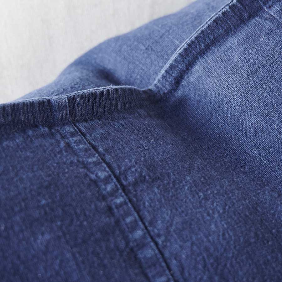 Luca Linen Cushion in navy crafted from 100% pre washed linen