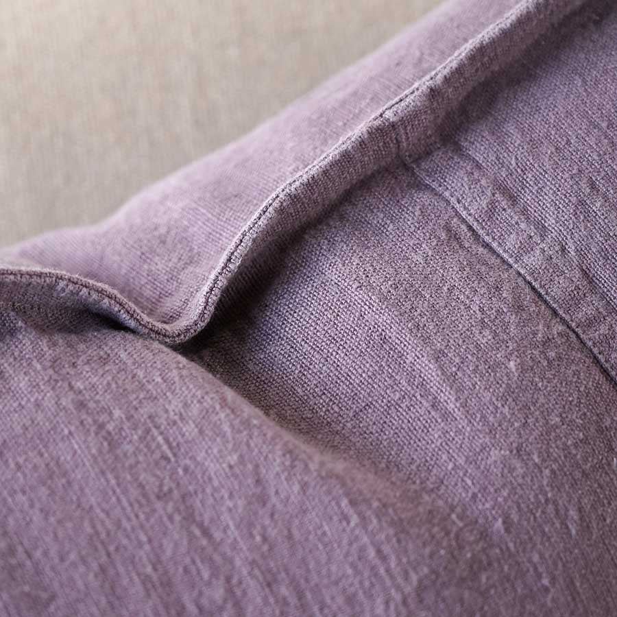 Luca Linen Cushion in Aubergine colour crafted from 100% pre washed linen