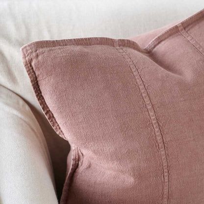 uca Linen Cushion in Desert Rose colour crafted from 100% pre washed linen