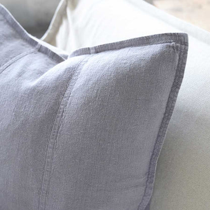 Luca Linen Cushion in slate crafted from 100% pre washed linen