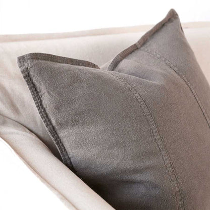 Luca Linen Cushion in Coal colour crafted from 100% pre washed linen