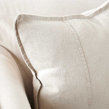 Luca Linen Cushion in natural crafted from 100% pre washed linen
