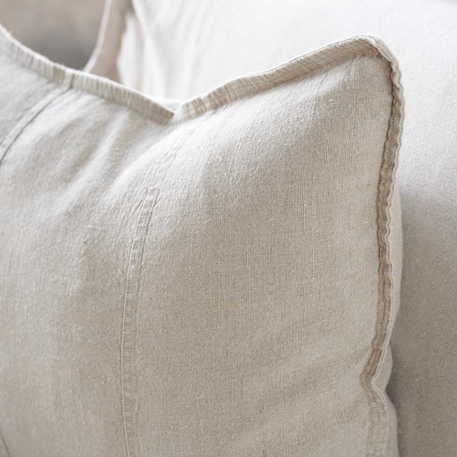 Luca Linen Cushion in natural crafted from 100% pre washed linen