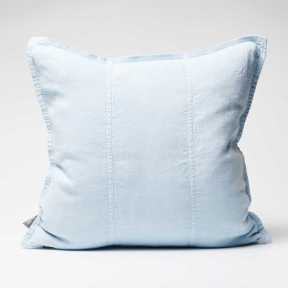 Luca Linen Cushion in soft blue crafted from 100% pre washed linen