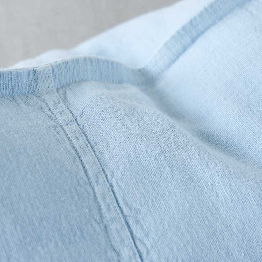 Luca Linen Cushion in soft blue crafted from 100% pre washed linen