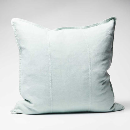 Luca Linen Cushion in sea mist crafted from 100% pre washed linen