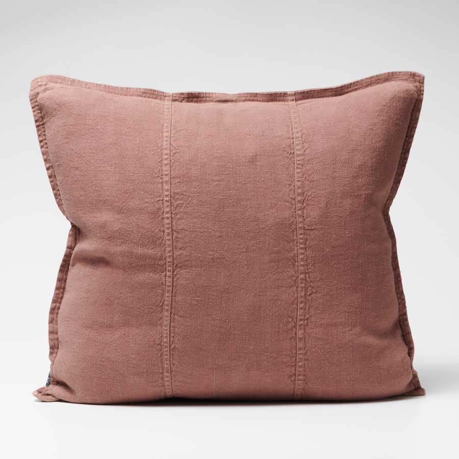 Luca Linen Cushion in Desert Rose colour crafted from 100% pre washed linen