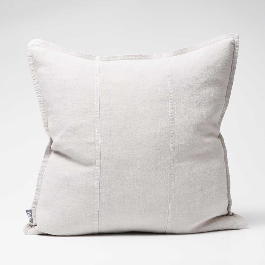 Luca Linen Cushion in silver grey crafted from 100% pre washed linen
