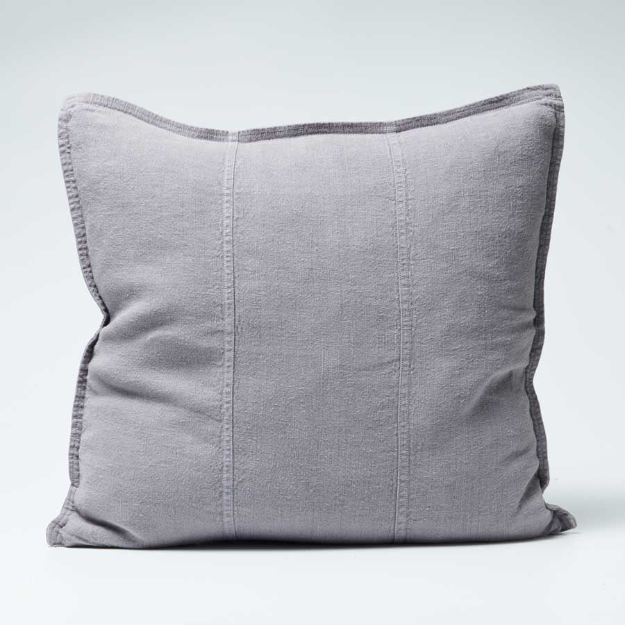 Luca Linen Cushion in slate crafted from 100% pre washed linen