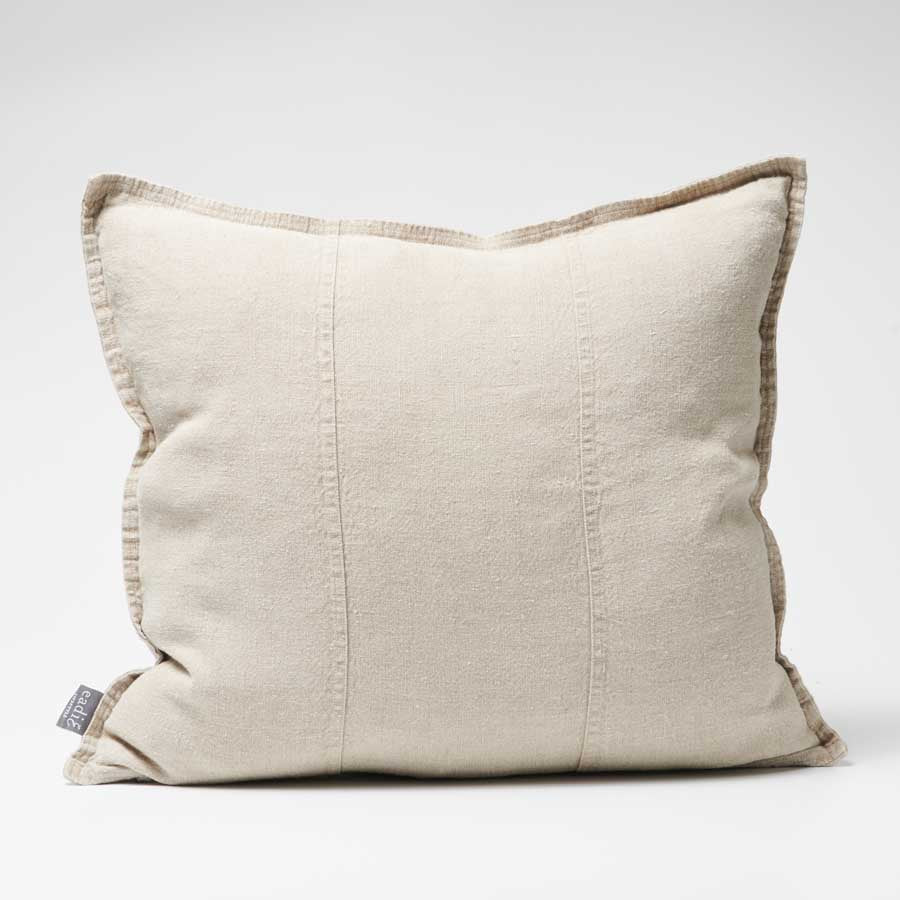Luca Linen Cushion in natural crafted from 100% pre washed linen