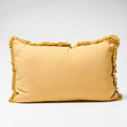 Luca Boho Linen Cushion - Turmeric