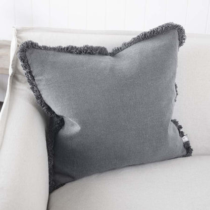 Eadie Lifestyle Luca Boho Linen Cushion in Slate