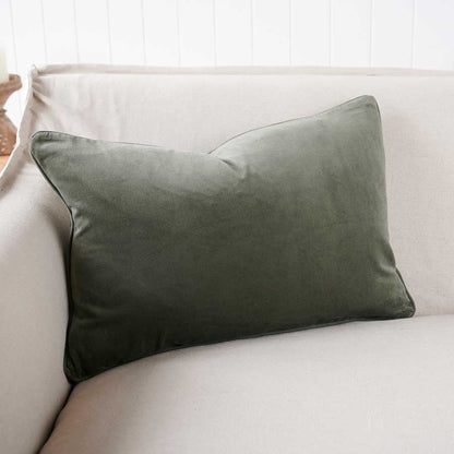 Lynette Velvet Cushion - Khaki