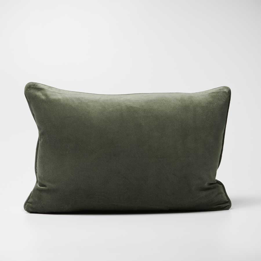 Lynette Velvet Cushion - Khaki
