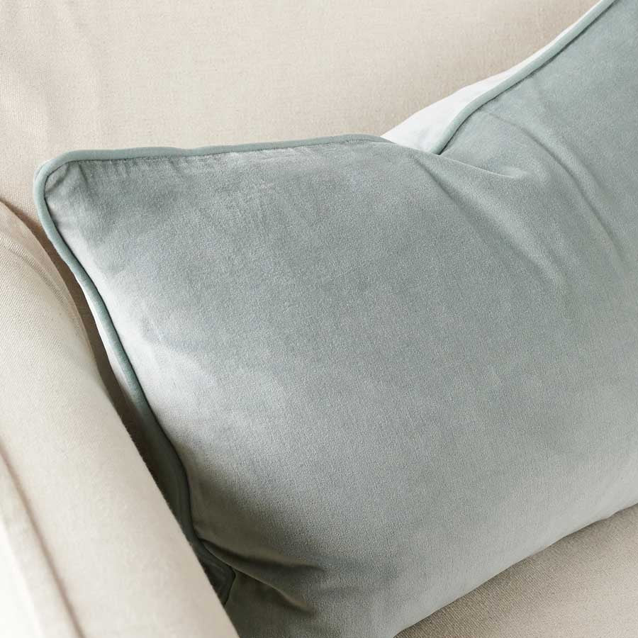 Lynette Velvet Cushion - Sea Mist