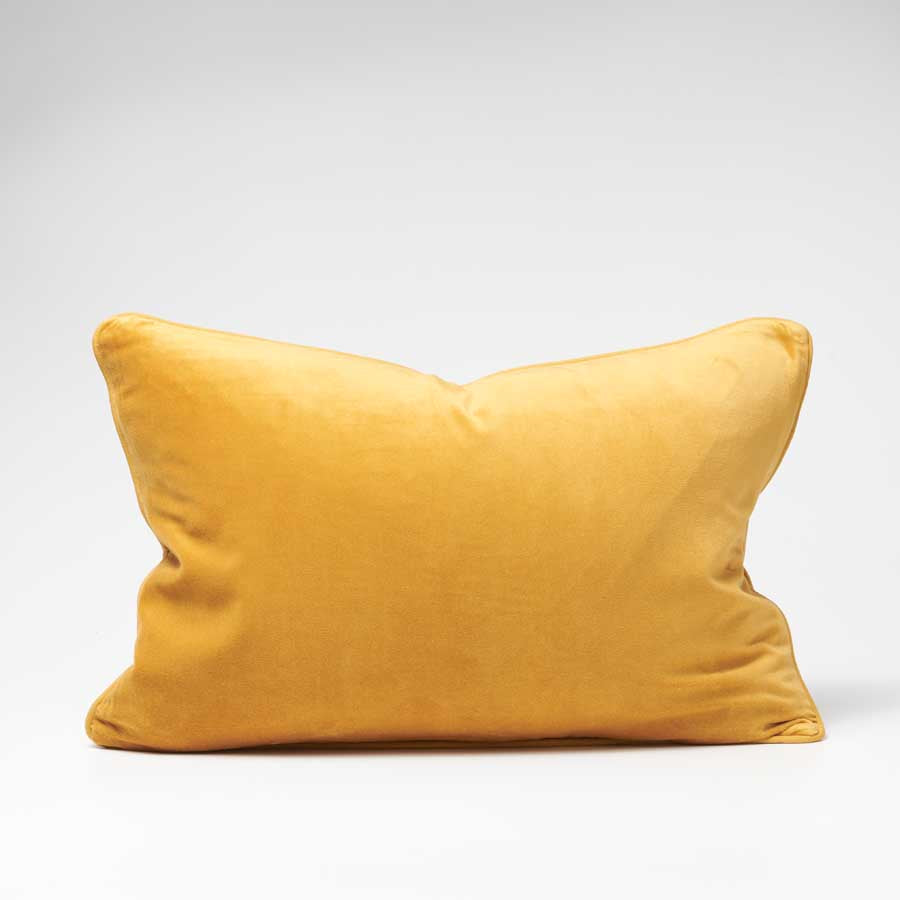 Lynette Velvet Cushion - Mustard