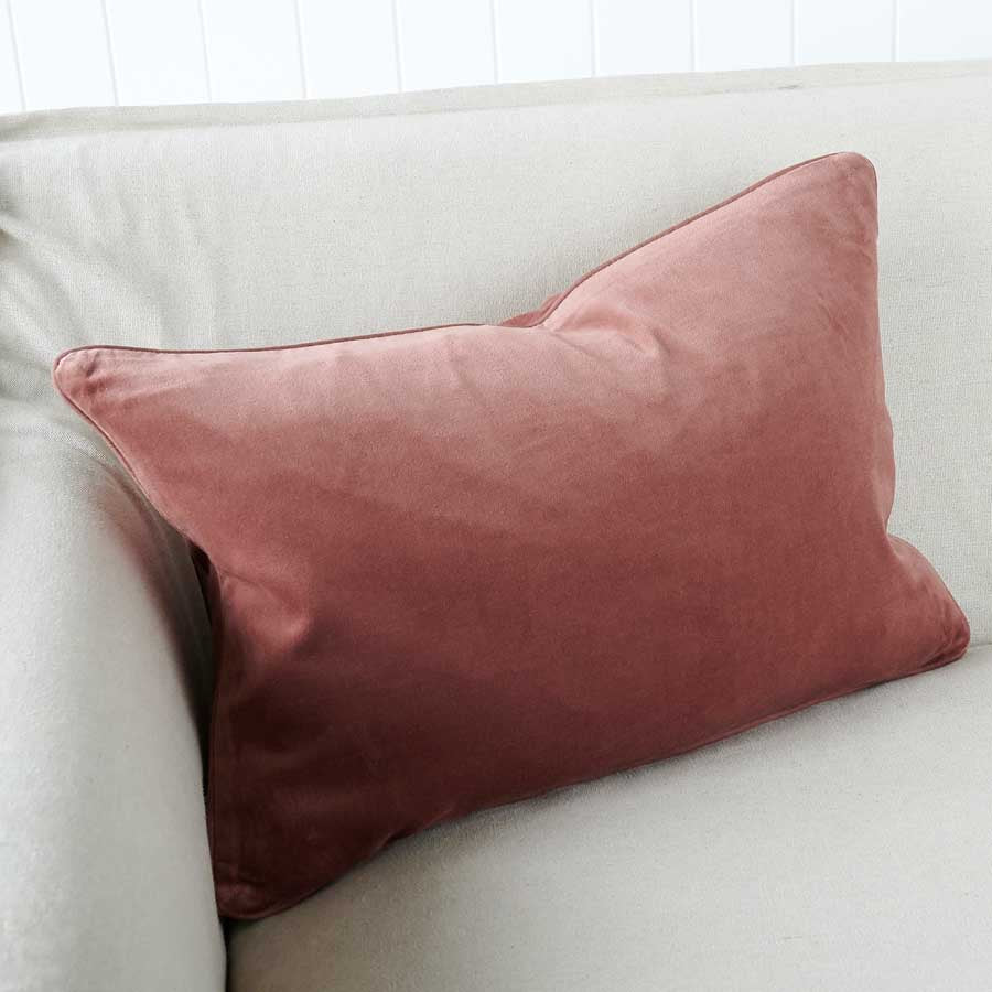 Lynette Velvet Cushion - Desert Rose