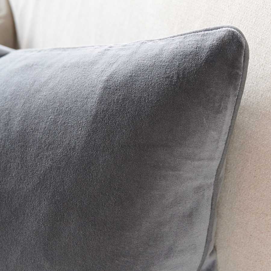 Lynette Velvet Cushion - Slate