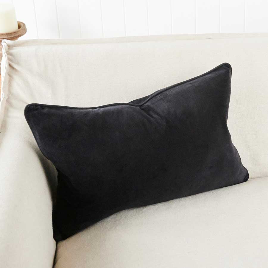 Lynette Velvet Cushion - Black