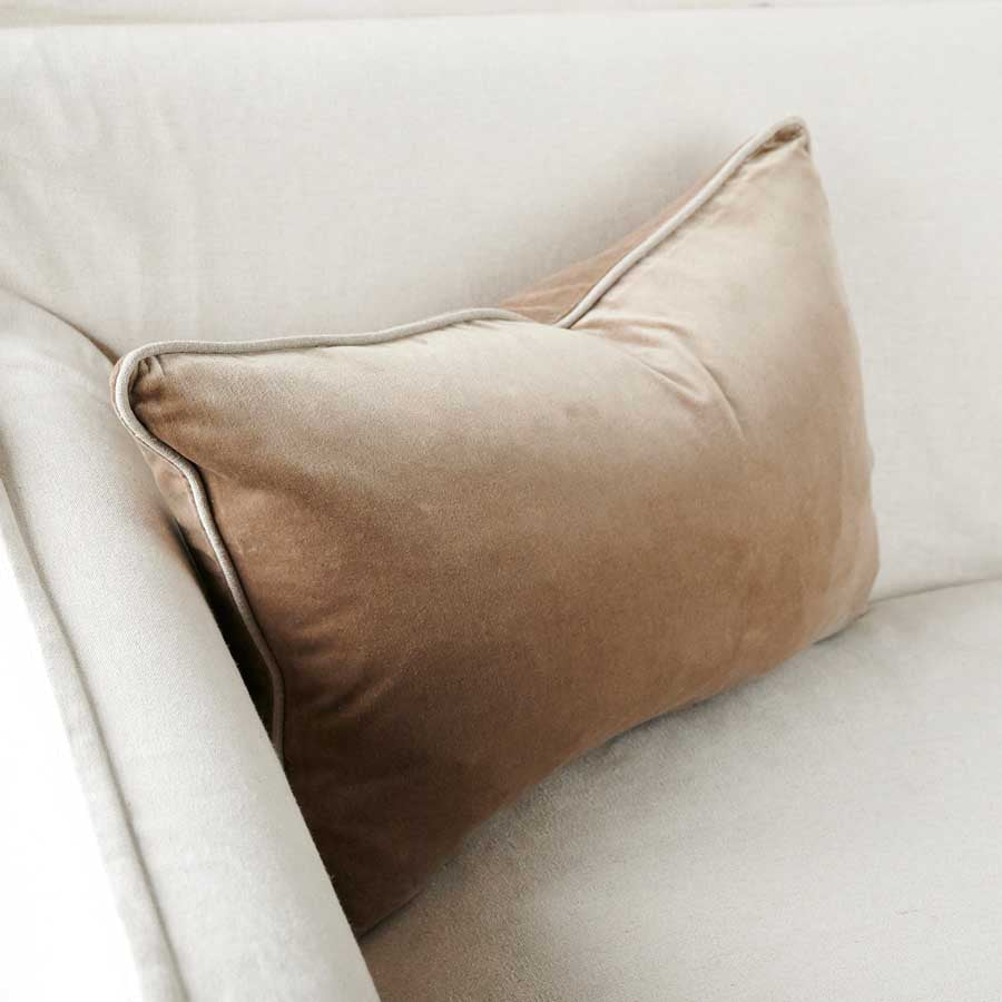 Lynette Velvet Cushion - Natural