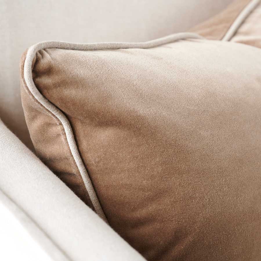 Lynette Velvet Cushion - Natural
