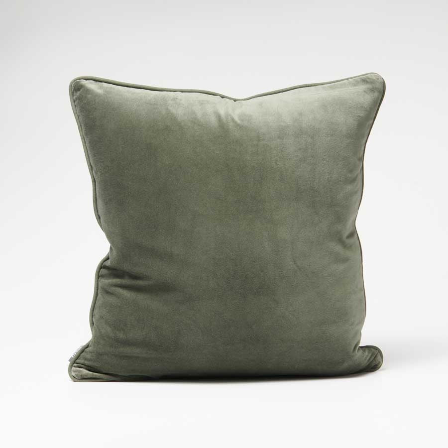 Lynette Velvet Cushion - Khaki