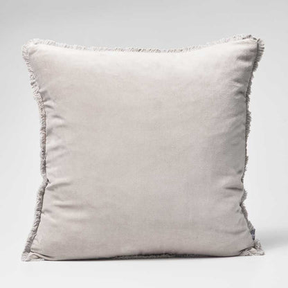 Lynette Boho Velvet Cushion - Silver Grey