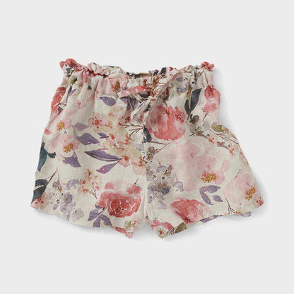 Gray Posy Linen Shorts S/M,M/L