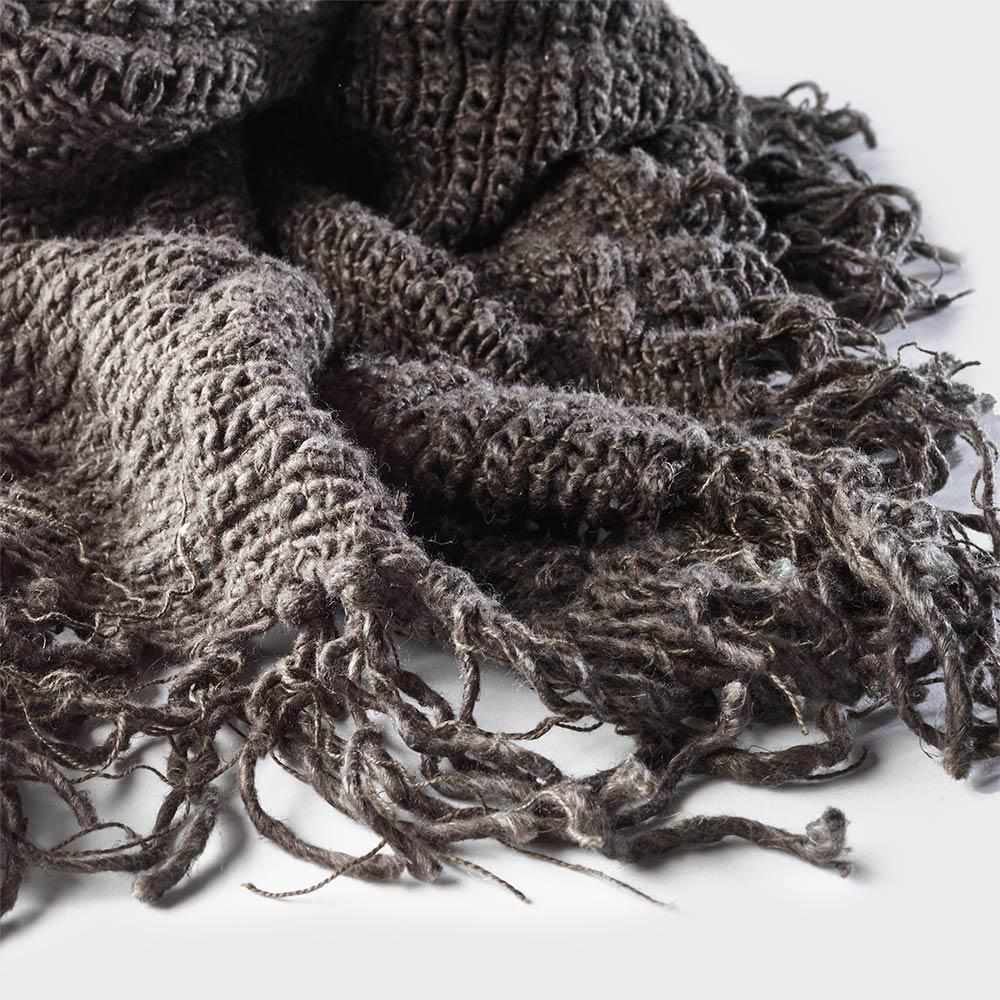 Dark Slate Gray Rustica Linen Throw Coal / Rectangle: 200x130cm